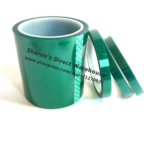 1x 100mm*33 meters*0.06mm Hi-Temp Resist Adhesive PET Green Shielding Tape for PCB Coating Soldering ,Plating /Masking