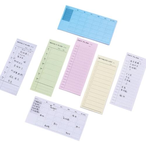 20pack/lot Colorful Day Week Month plan Detailed list Notebook Notepad Copybook Daily Memos Planner Journal Office School Supply