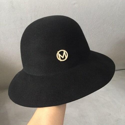 202012-nao-heben winter warm black wool rhinestone letter grace leisure lady sun cap women leisure hat