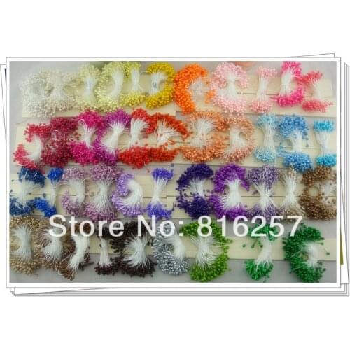 3Mm Double Tips Multiple Color Pearl Flower Stamens DIY Flower Accessories Handmade Fascinator Material Headwear 1800 pieces/lot