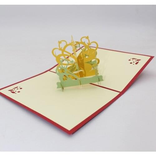 3D Handmade Chinese Blessing Butterflies Love Flowers Paper Invitation Greeting Cards PostCard Valentines Day Wedding Gift