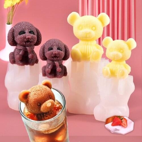 3D Animals Ice Ball Epoxy Resin Mold Bear Dog Ice Cube Silicone Mould DIY Crafts Ornaments Casting Tools