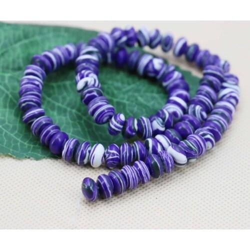 5*8mm Hot sale Purple Stripe Turkey Stone Abacus loose DIY beads Jewelry crafts making design 15inch Hand Made Girls Gifts stone