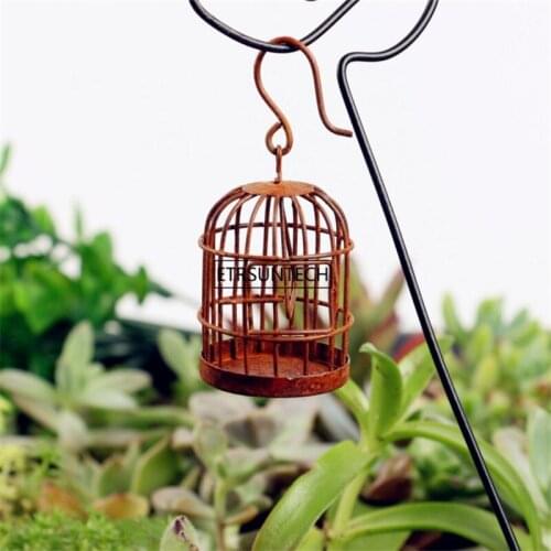50pcs Retro Wrought Iron Bird Cage Decorative Bird Cage Large Golden Wedding Gardening Decor Bird Cages
