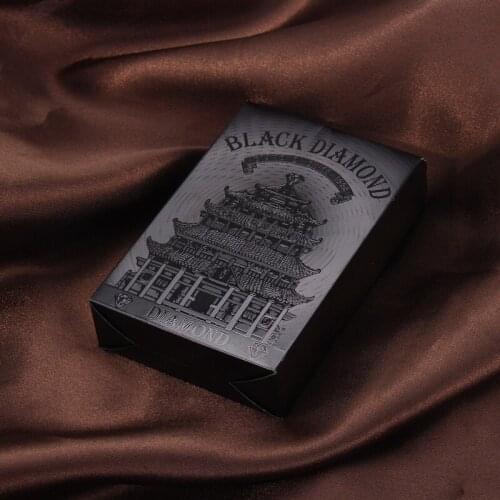 54pcs Newest Waterproof Black Plastic Playing Cards Collection Black Diamond Poker Cards 52 Cards & 2 Jokers Gift Table Games