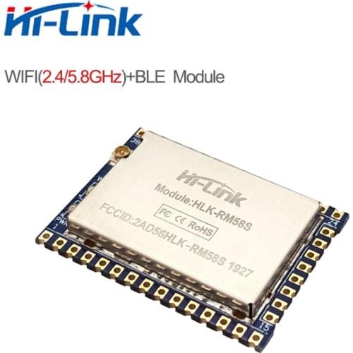 Free shipping New low power consumption HLK-RM58S 2.4G 5G dual band serial wireless WIFI module with long distance transmission