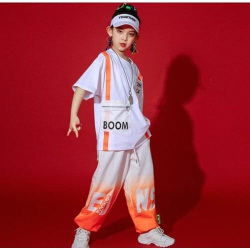 Kids Hip Hop Clothing Graphic Tee T Shirt Tops Streetwear Jogger Pants Shorts for Girls Boys Jazz Dance Costume Stage Clothes