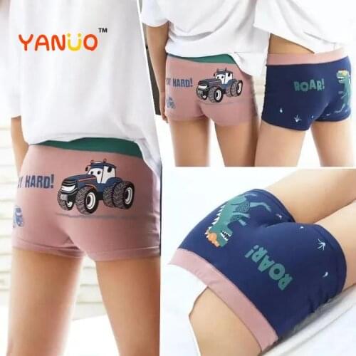 Childrens Underwear Boys Pure Cotton Boxer Shorts Student Small, Medium and Large Cartoon Car Boy Boxer Briefs 2-15 Years Old