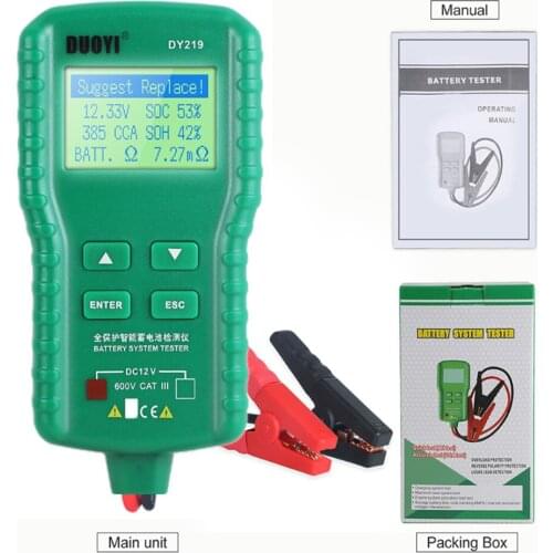 DUOYI DY2015 12V Car Battery System Tester Analyzer CCA Capacity Electronic Load Battery Charge Cranking Test Tools