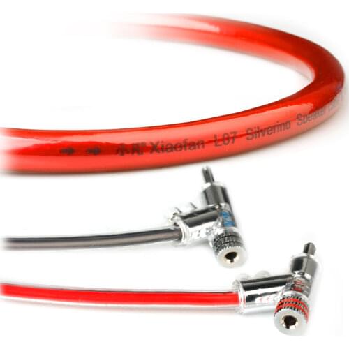 Xiao Fan L07 Red Handmade Audio Line Hifi Speaker Cable 2 Banana Plug to 2 Curved type Banana plug Amplifier Speakon Wire Cables