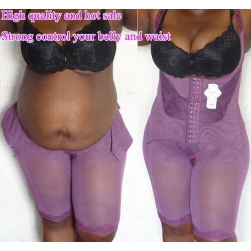 Plus Size Full Body Tummy Control Womens Waist Trainer Underbust Slimming Shapewear Mid Thigh Shaper With Seamless Lace