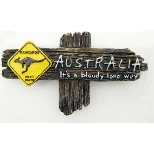 Bloody Long Way Australia Kangaroo Resin Souvenir 3D Fridge Magnet Gift