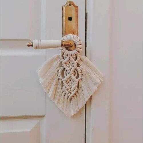 Macrame Door Handle Swing Rope Wall Hanging Decorative for Boho Home Decor Party Supplies mini Nursery Decor