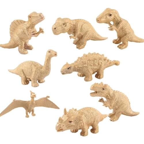 8 PCS Simulation Dinosaur Model Toys Jurassic Dinosaur Model Solid Durable Jungle Ornaments Animal Model Toy