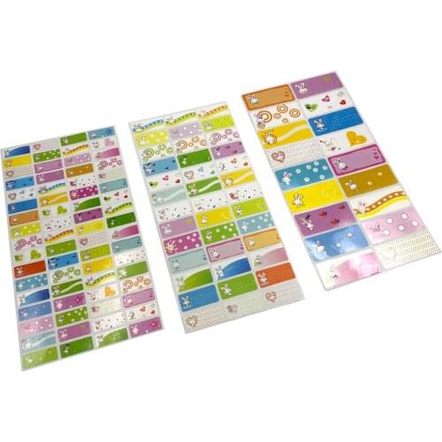 Cartoon Bunny Pattern Blank Name Sticker Girl Personal Label DIY Waterproof Memo Pad Adhesive Writable Note Tag Stationery