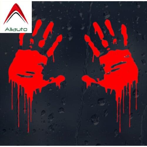 Aliauto Funny Car Sticker Zombie Bloody Hands Accessories Vinyl Decal Cover Scratches for Motorcycle Opel Corsa Hyundai,15cm*8cm