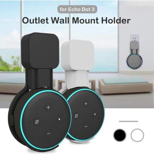 Outlet Wall Mount Stand Hanger for Alexa Echo Dot 3rd Gen Work with Echo Dot 3 Bracket Holder Case Plug In Bedroom