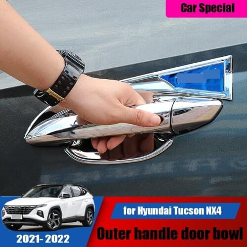 Newly modified car door handle door bowl ABS chrome decoration suitable for Hyundai Tucson NX4 2021 2022