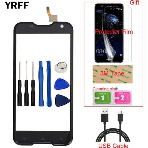 Mobile Phone Front TouchScreen For BlackView BV5000 BV 5000 Touch Screen Glass Digitizer Panel Sensor + Free Protector Film Tape