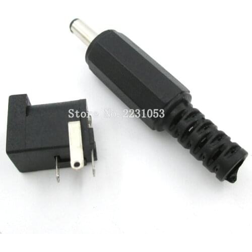 DC Connector 3.5*1.3 3.5x1.3mm DC Power Connector Male Female Total 10Pcs( male 5pcs+ female 5pcs) DC-005 Power Socket Plug Jack