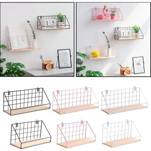 Nordic Wall Decoration Storage Shelf Vintage Metal Iron Wire Frame Storage Rack Decorative Wall Shelves