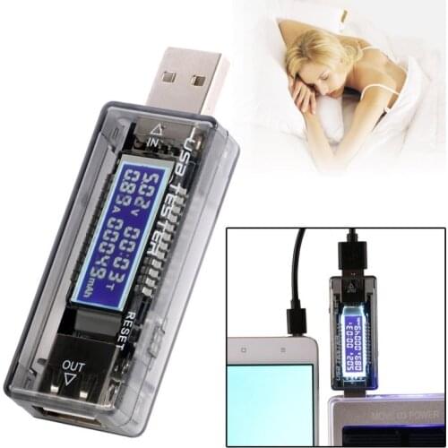 1Pc USB Detector DC Digital LCD Voltage Current Power Capacity Tester Meter Voltmeter Ammeter Power Bank Charger Indicator