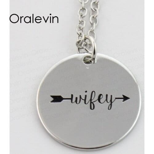 WIFEY Pendant Charms Necklace Gift Jewelry 10Pcs/Lot,#LN388