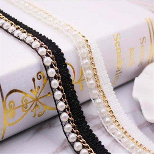 2cm width pearl lace Trimming curtain collar lace lacework border ornament dress garments crafts Accessories AG32