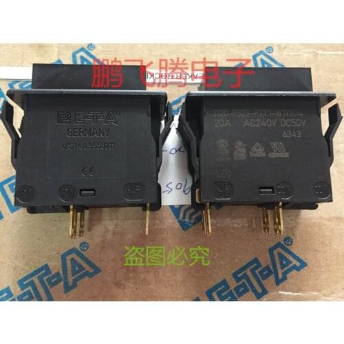 1PCS German E-T-A 3120-F523-P7T1-W19XG4-20A high current rocker switch with LED 4 feet 2 gears