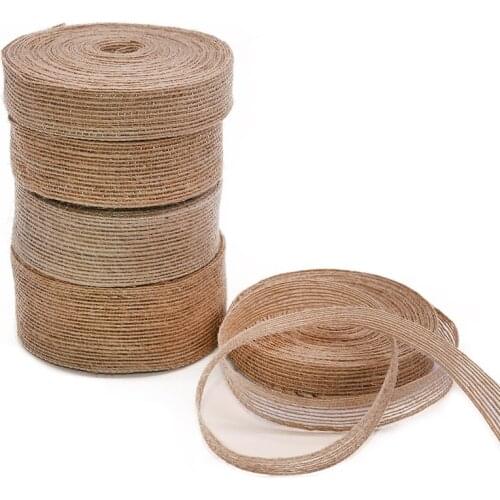 10M 15mm-38mm Vintage primary color Jute Burlap Ribbon DIY Weddings Belt Strap Floristry Birthday Party Christmas Decoration