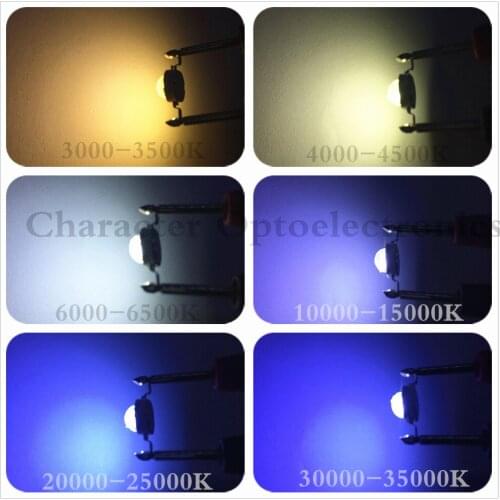 20PCS 1W 3W High Power cool/warm white 3500k 4500k 6500k 10000k 20000k-30000k LED Chip + 20mm star pcb