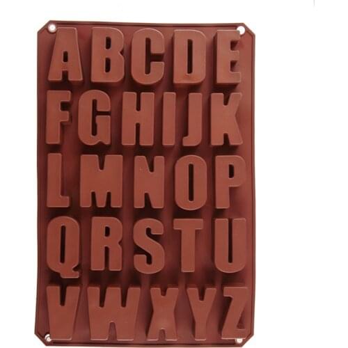 26 Big English Alphabets Letters Shape DIY Jelly Ice Silicone Mold Cake Decorating Fondant Chocolate Moulds Handmade Baking Tool