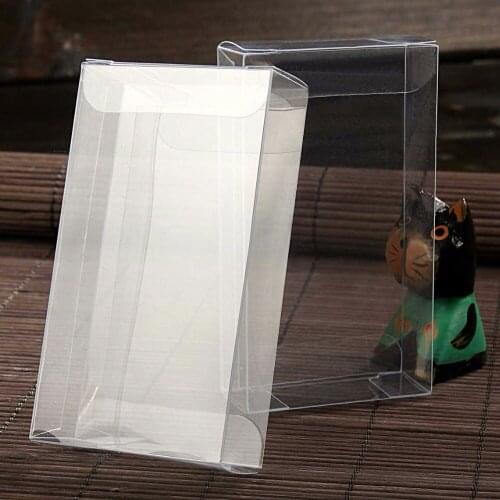 30pcs/lot 3*7*14cm Clear PVC Candy Gift Boxes for Wedding Decorations Supplies Promotional Activity Products Display Storage