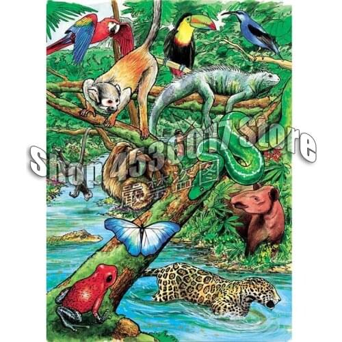 DIY Diamond Painting Birds Wild Life Tropical Rainforest Christmas Gift Full Diamond Embroidery Cross Stitch Mosaic Home Decor