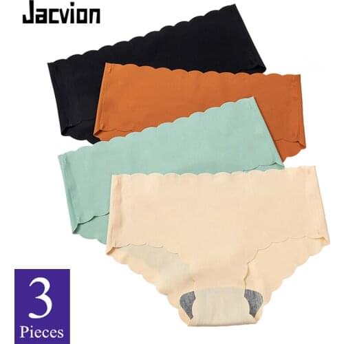 3 Pieces Seamless Underwear Women Sexy Panties Comfort Lady Lingerie Ice Silk One-Piece Mid-Waist Underpants Soft Female Briefs