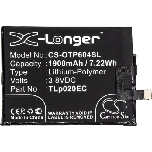 Cameron Sino 1900mAh Battery for Alcatel One Touch Pop Up,One Touch Pop Up LTE Dual SIM,OT-6044,OT-6044D,TLp020EC