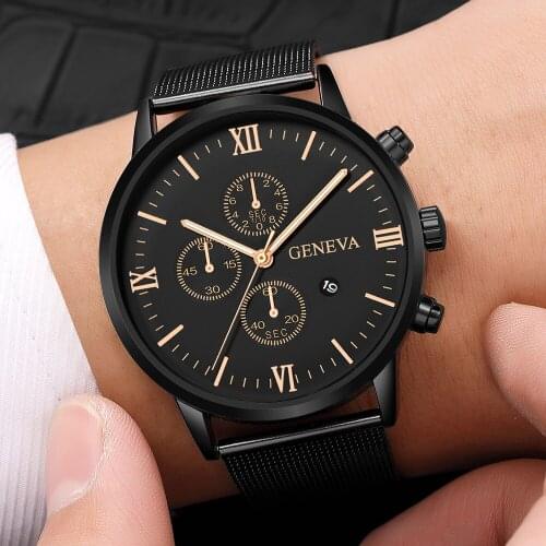 Watch Men Fashion Bueiness Quartz Wrist Watch Stainless Steel Men Sport Analog With Calend Male Clock relogio masculino hombre