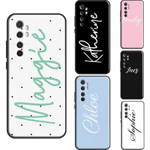 Personalized Signature Name Custom Monogram Case For POCO X3 Pro M3 Pro F3 Cover For Xiaomi Mi 11 Ultra Note 10 Lite Mi 10T Pro