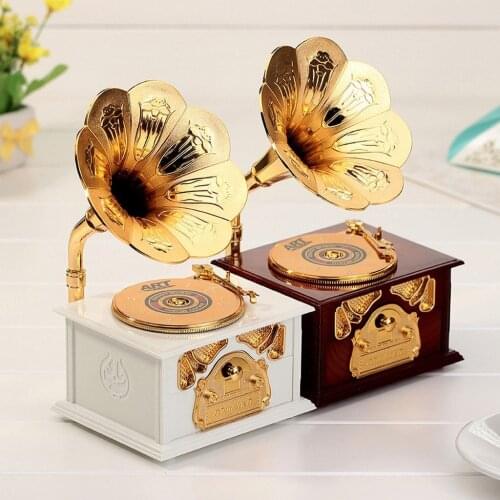 Home Decoration Antique Classical Retro Gramophone Music Box Home Decoration Creative Gift High Quality A716