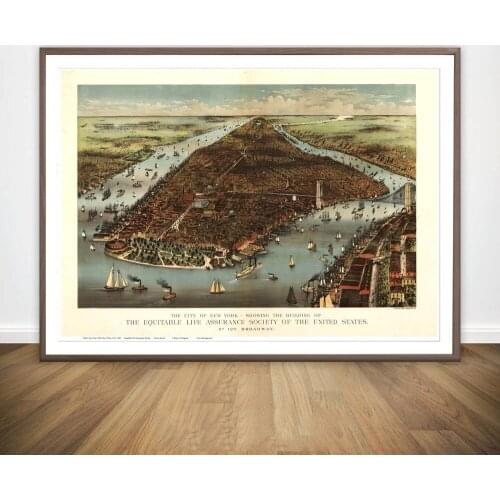 1876 New York City Movie Wall Art Paint Wall Decor Canvas Prints Canvas Art Poster Oil Paintings No Frame