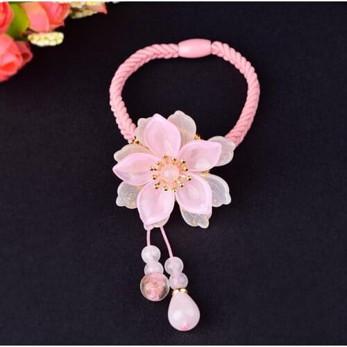 Chinoiserie Ancient Palace Jewelry Temperamental Girl Hanfu Accessories Elegant Dignified Fairy Hairbands Elastic Head Rope