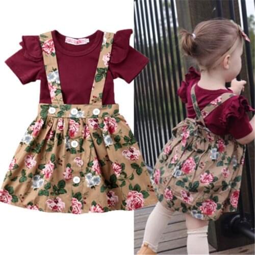 3Pcs Newborn Baby Girl Clothes Infant Short Sleeve Romper Top+Strap Dress+Headband Toddler Baby clothing Summer Cute Outfits Set