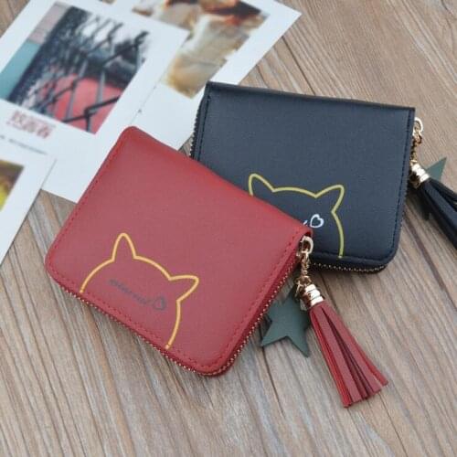2020 New Wallet Cute Small Coin Purse High Quality PU Leather Card Holder Female Wallets with Tassel Brand Carteira Feminina