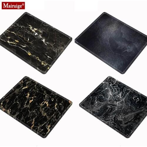 Mairuige Shiny Black And White Marble Mouse Pad Geometric Rhombus Simplicity Small Mouse Mat Computer Gaming Mouse Pad 20x18cm