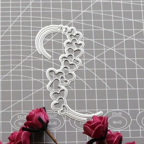 Hook Shape Heart Frame Metal Cutting Dies Templates Scrapbooking Embossing Paper Cards Photo Album Craft Stencils