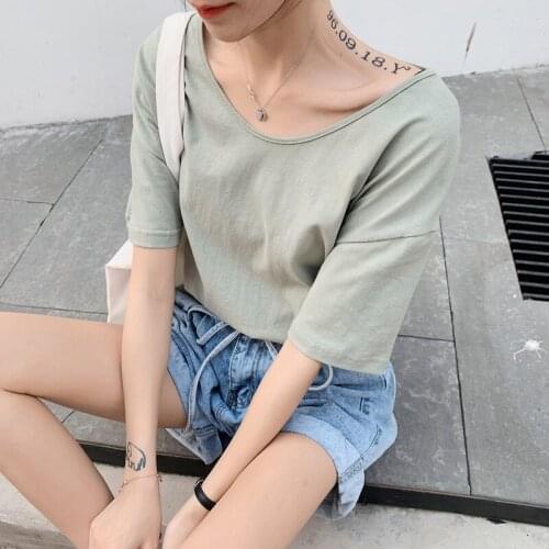 Fashion Logo Printing T Shirts Womens Sleeve Short Fashion 100% cotton Female T-Shirts