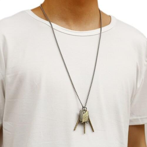 New Western Vintage Anime Necklace Western Hip-hop Plain Pendant Necklace Stainless Steel Alloy Pendant Necklace Trendy Jewelry