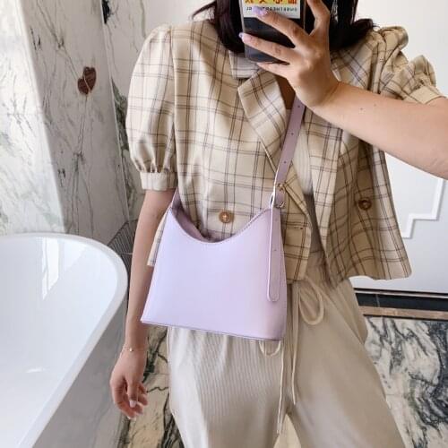 Solid Color Small Pu Leather Women Singer Shoulder Bags Women Bags Ladies Casual Summer Tote Bags