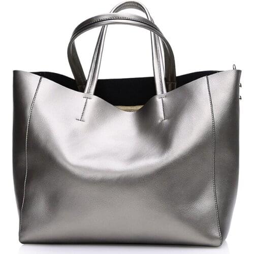 2021 Autumn/winter New Leather Womens Bag Big Son Female Bag Cowhide One-shoulder Handbag Large Capacity Shopping Bag