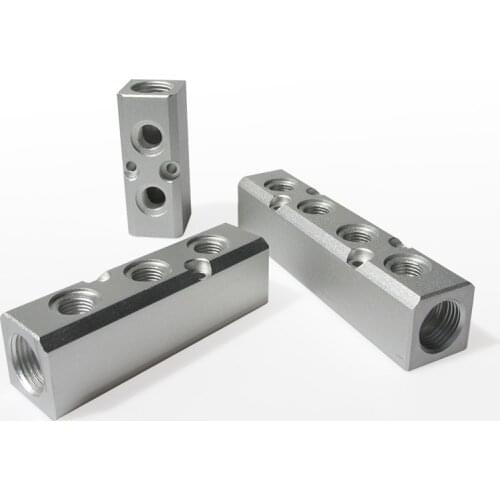 30x30mm 1/4" 1/2" BSP Female Pneumatic Fitting Quick Connector Distributor Manifold Splitter Aluminium Block For Air Compressor